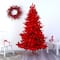 7ft. Pre-Lit Red Fraser Fir Artificial Christmas Tree, Red Lights